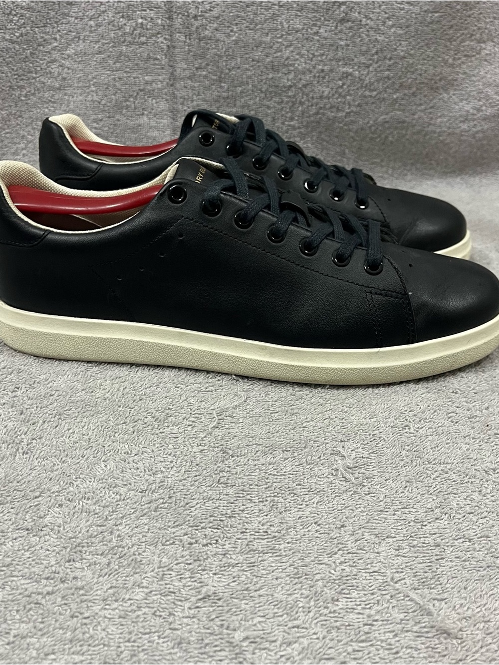 TORY BURCH Howell Court Black & Black Laced Up Leather Sneakers Womens Size 8M
